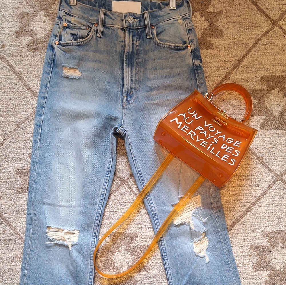 Orange Letter Jelly Purse Cute Clear Bag PVC Cross-body Handbags - Picture 4 of 10